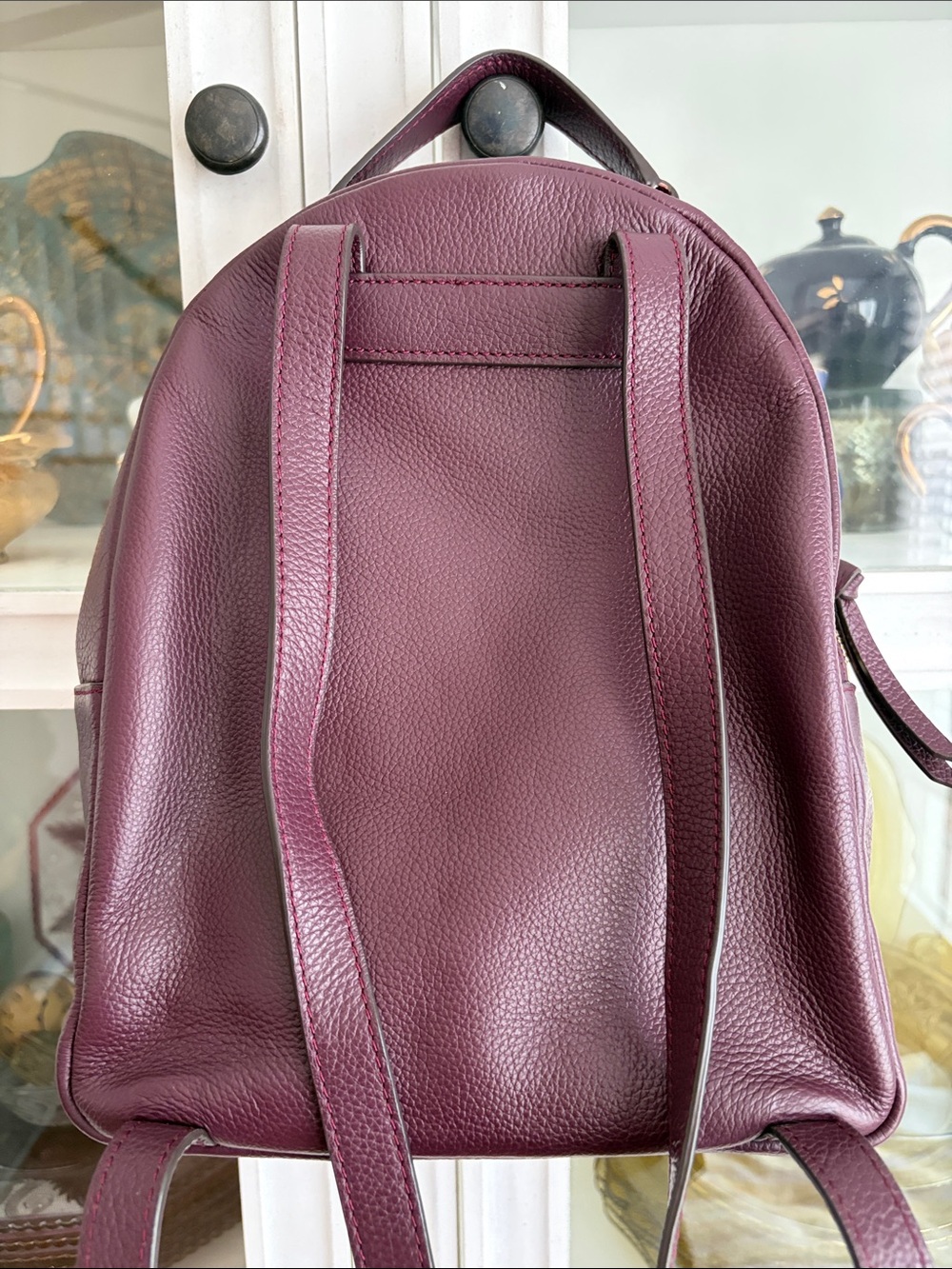 kate spade Pebbled Leather Mini Backpack - Plum/Burgundy - Picture 3 of 4